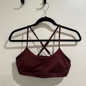 ALO Yoga Deep Red Strappy Sports Bra